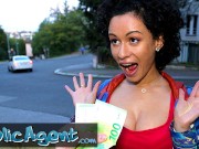 Public Agent Russian Stacy Bloom with hairy pussy fucked outdoors