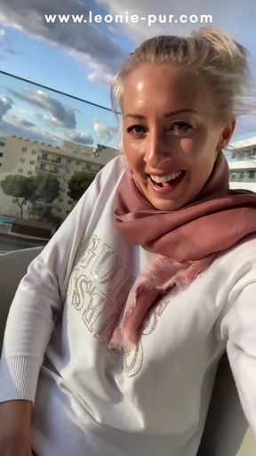 Spectacular moment from &quot;In Mallorca fingered to orgasm public on the hotel balcony&quot;