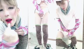 Her climactic bukkake after mountain treks daddy's thick jizz spewing her diaper doll shorts