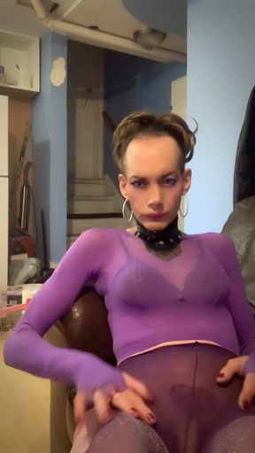 In My Purple See Thru Top