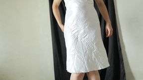 Trying on My Latest Satin Dress