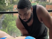 She receives an intimate romantic massage from her black friend