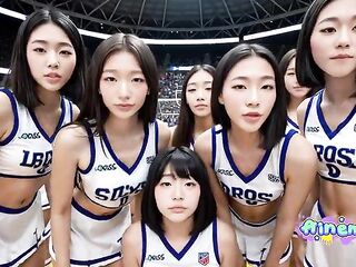 Epic NBA Finals Victory Celebration with Basketball Cheerleaders [AI Generated] Cheerleaders Fucked on the Basketball Court in Front of Spectators