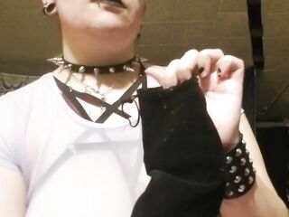 A little fresh years pleasure, rock w/ glass candy cane & sex-toy in underware