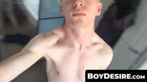 Sex-crazed twink's solo big dick jerk off adventure