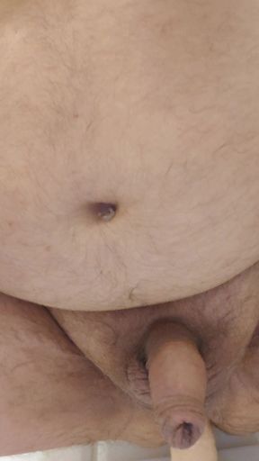 Enjoying prostate massage alone at home bathroom