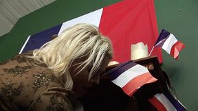 these blonde french beauties chloe delaure and donna derriere leave their lingerie on as they get fucked