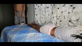 Stepmom's secret: Asian stepdaughter gets fucked by black stepdad