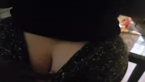 White MILF dances on big black cock in contest