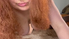 Curvy Redhead Heather Red Erotic Nude Yoga and Masturbation
