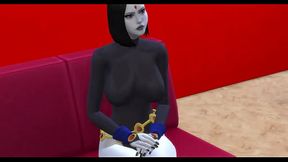 Raven x Starfire titan threesome babes