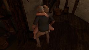 Grey Old Man Pounding Hot Blonde on the Wall