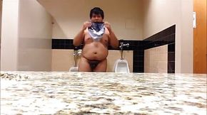 Chubby Boy Completely Nude In Public Restroom