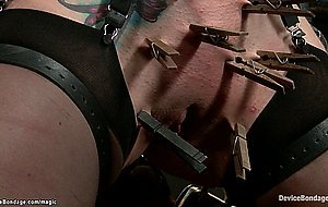 Chained slut butt plugged and fucked