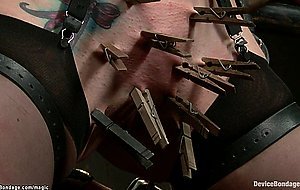 Chained slut butt plugged and fucked