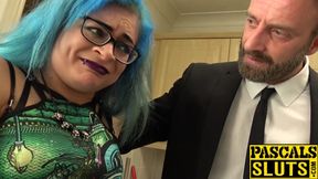 Blue hair gal from UK Caitlin Minx drilled by Pascal White