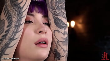 Tattooed slave Charlotte Sartre bound and fucked by The Pope