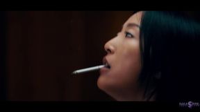”Alien Parasites - Sexy asian babe smokes & rides big white meat”