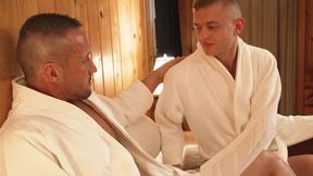 ”After the sauna, step son gets rammed by step dad's dong”