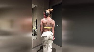 Thick Teen Leaks Virgin Pussy While Stretching – Massive Cumshot Follows!