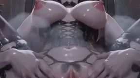 Gothic Succubus Queen Masturbating on Throne - Smoke & Ahegao