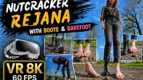 VR 3D 8K 60FPS | Rejana takes on a fun and unusual challenge: crushing different nuts using nothing but her footwear and bare feet