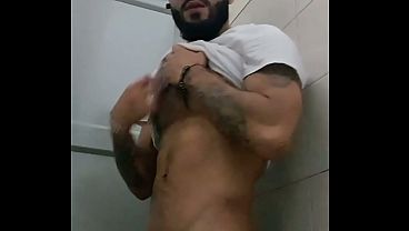 RISKY PUBLIC BATHROOM: Intense Session and Messy Finish (Adrenaline)