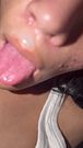 Ladyboy self facial cumshot