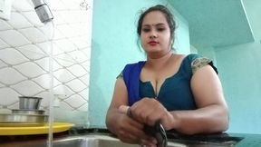 Dhaka gave utensils to desi bhabhi in the kitchen and left her in the bedroom