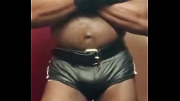 Solo Muscle Leather Chest Harness Encased Titplay &amp_ Horny Wank