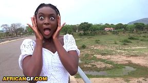 Hot ebony girlfriend's ass is fucked deep inside by her lover