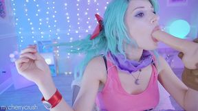 cherrycrush - horny bulma from dragon ball trains anal and rides a big cock 🔥