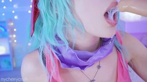 cherrycrush - horny bulma from dragon ball trains anal and rides a big cock 🔥