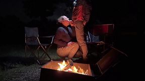 Fucked and creampied wife while camping