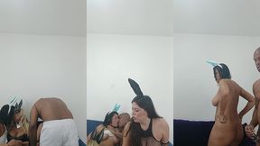 no sofa com safado comendo eu e amiga