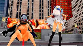 Futanari Maiden Enchants Crowd with Sensual MMD Performance Spell