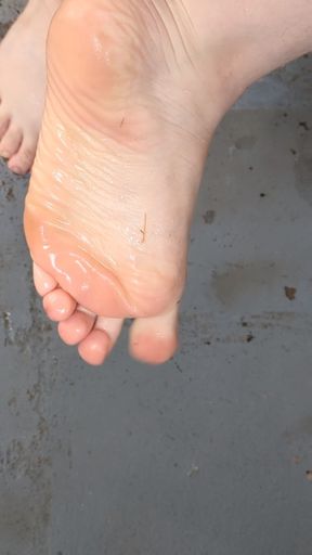 Splashing Around Barefoot in Water