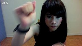 Cute Asian Crossdresser Masturbating Solo