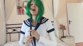 Little student begs for medical exam with a suppository