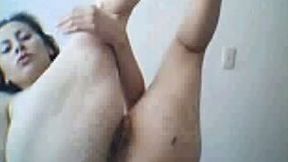 This lascivious webcam whore gets naughtier as she masturbates