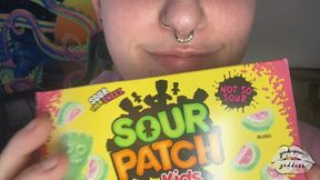 Phoenix Bates Eating And Swallowing Sour Candy With Mouth Open 1080p - Open Mouth Chewing - Extreme Close Ups - Swallowing Food Whole - Uvula - Sucking Candy