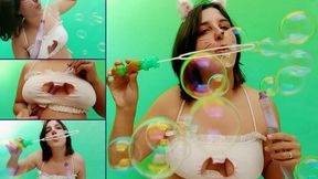 Kitty Kat girl blows soap bubbles at you - Bunny Looner