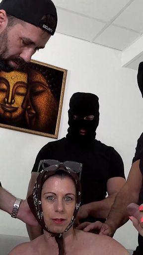 DP Bukkake Gangbang with Busty Mature