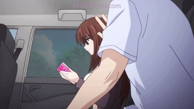 Busty girlfriend gets her natural tits pounded in the backseat of a car