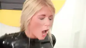 Real Wife, Uma Zex And Sweet Cat - Sexy Blondes Pussy Fucking Cock Sucking Threesome In Latex Dress