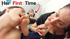 First Foot Worship Experience for Sock Gagged Sara (mp4)