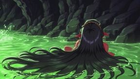 132. Beautiful red demon lay in green water bath in a cave compilation (Ai animation)