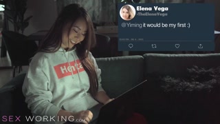 DEVIANTE - Asian and Russian sex workers collab on homemade threesome with big cock creampie