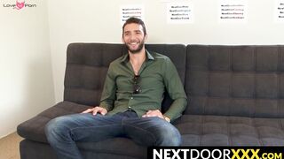 NextDoorXXX.com - Handsome jock plays hard with his cock until he cums hard
