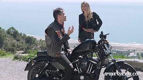 Sexy Biker Babe Natalia Starr Takes a Cum Facial Ride